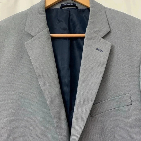 Men’s SaddleBred Sports Coat Navy Blue And White Size 42L EUC - Picture 5 of 10